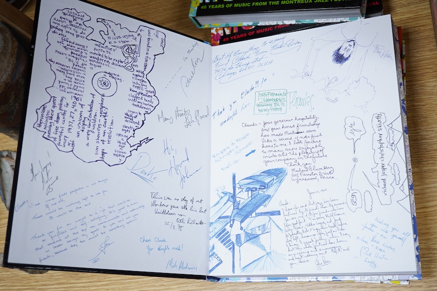 Live! From Montreux: 40 Years of Music From the Montreux Jazz Festival (4 vols), limited edition; 680/5000, illustrated throughout, end papers and other end leaves with facsimile signatures and illustrations, publishers